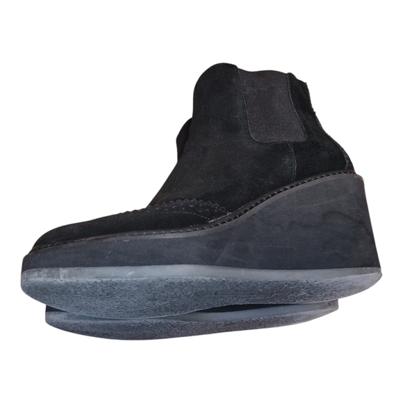 SOLD Tommy Hilfiger Black Suede Wedge Heel Boots Size 9 1/2 M - Picture 7 of 7